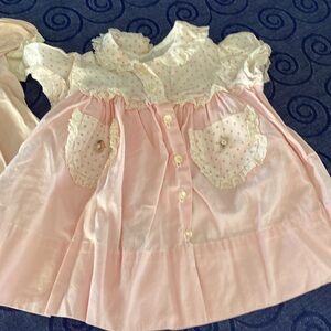 2 Vintage Baby Dresses in Pink